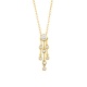 Colgante Largo de oro amarillo de 18 Kt con diamantes de 0,18 ct