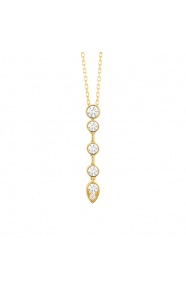 Colgante Largo de oro amarillo de 18 Kt con diamantes de 0,40 ct