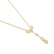 Colgante Largo de oro amarillo de 18 Kt con diamantes talla pera de 0,45 ct