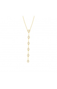 Collar Cadena con motivos de oro amarillo de 18 Kt con diamantes de 0,70 ct