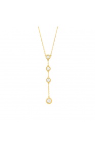Collar Cadena con motivos de oro amarillo de 18 Kt con diamantes de 0,49 ct