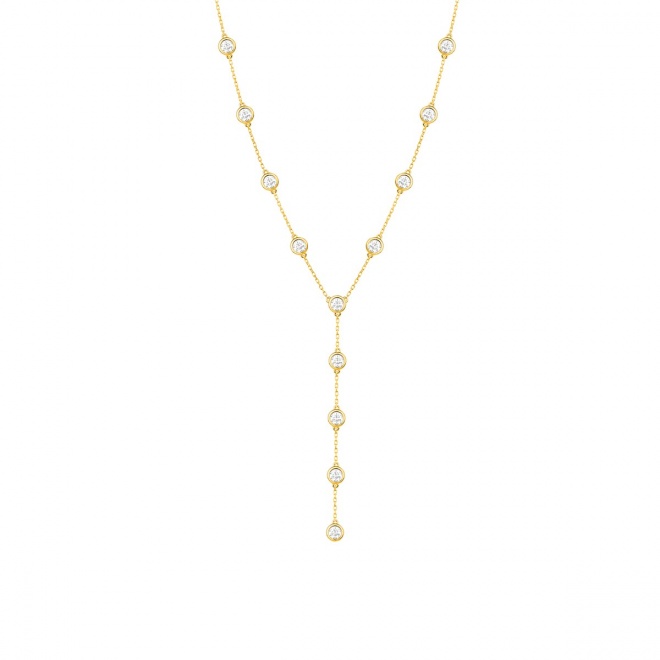 Collar Cadena con motivos de oro amarillo de 18 Kt con diamantes de 1,25 ct