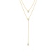 Collar Cadena con motivos de oro amarillo de 18 Kt con diamantes talla pera de 0,30 ct