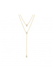 Collar Cadena con motivos de oro amarillo de 18 Kt con diamantes talla pera de 0,30 ct