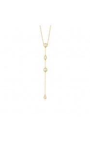 Collar Cadena con motivos de oro amarillo de 18 Kt con diamantes de 0,50 ct