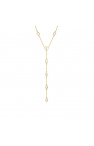 Collar Cadena con motivos de oro amarillo de 18 Kt con diamantes talla marquesa de 0,75 ct
