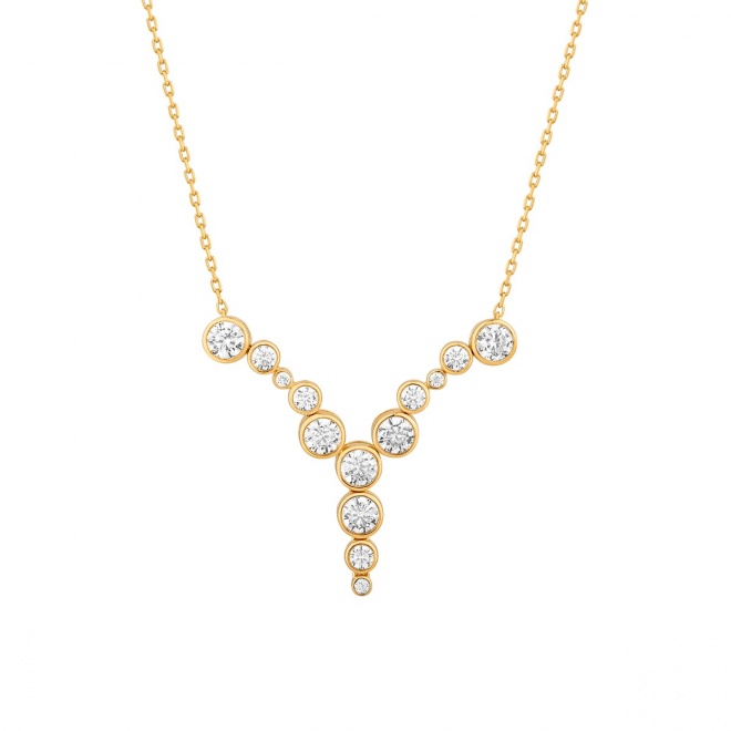 Collar de oro amarillo de 18 Kt con diamantes de 0,90 ct