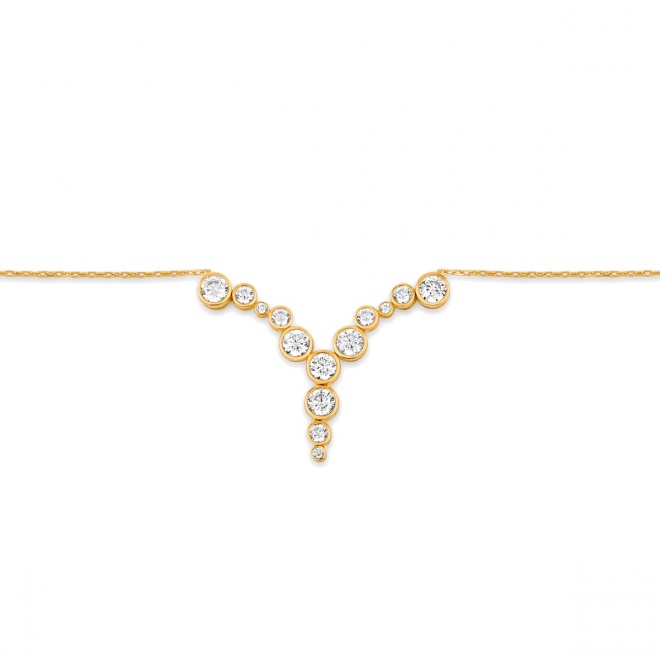 Collar de oro amarillo de 18 Kt con diamantes de 0,90 ct