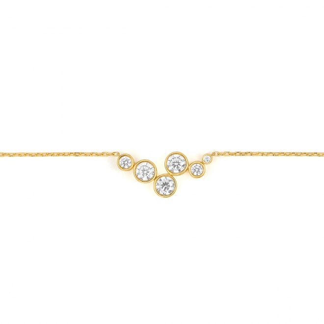 Collar de oro amarillo de 18 Kt con diamantes de 0,43 ct