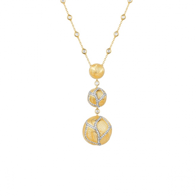 Collar de oro amarillo de 18 Kt con diamantes de 0,85 ct