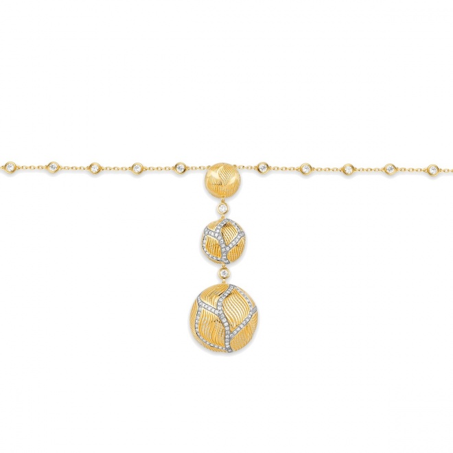Collar de oro amarillo de 18 Kt con diamantes de 0,85 ct