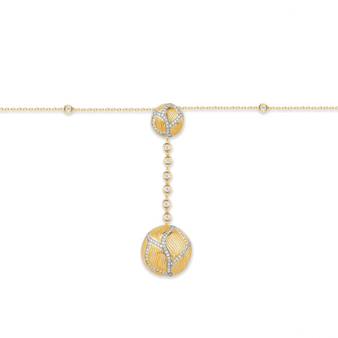 Collar de oro amarillo de 18 Kt con diamantes de 0,58 ct