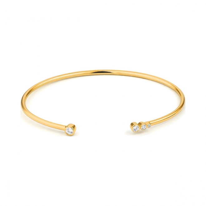 Esclava de oro amarillo de 18 Kt con diamantes de 0,24 ct