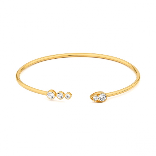 Esclava de oro amarillo de 18 Kt con diamantes de 0,75 ct