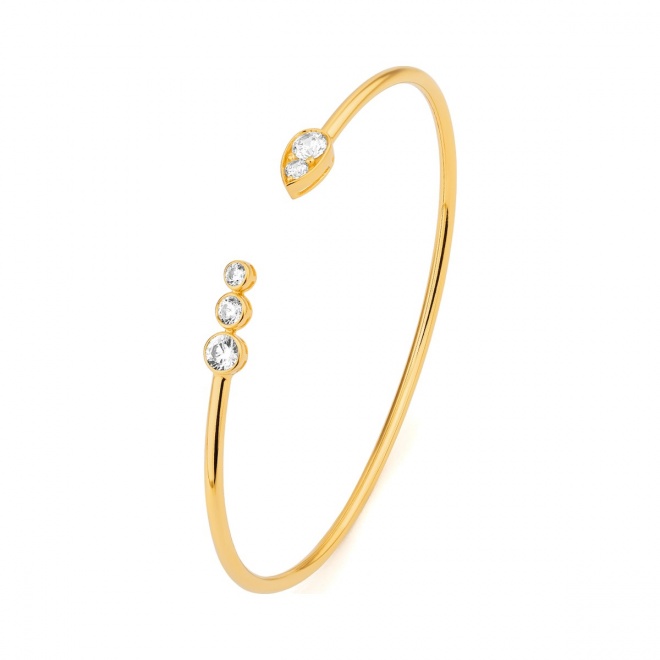 Esclava de oro amarillo de 18 Kt con diamantes de 0,75 ct