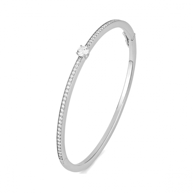 Esclava de oro blanco de 18 Kt con diamantes de 0,80 a 1,18 ct