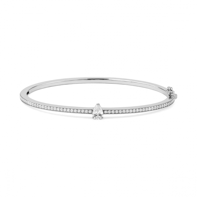 Esclava de oro blanco de 18 Kt con diamantes de 0,80 a 1,18 ct