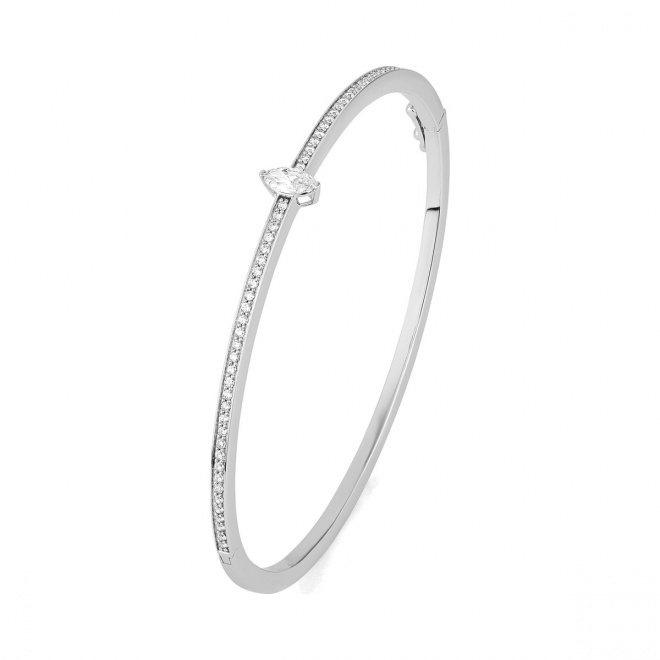 Esclava de oro blanco de 18 Kt con diamantes de 0,85 a 1,18 ct