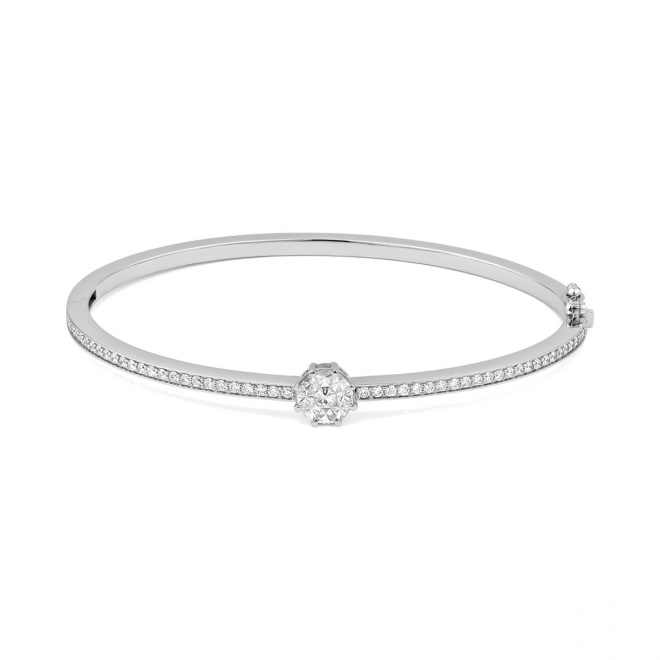 Esclava de oro blanco de 18 Kt con diamantes de 1,18 ct