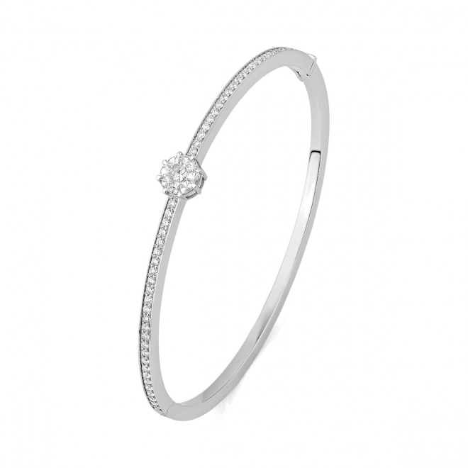 Esclava de oro blanco de 18 Kt con diamantes de 1,18 ct