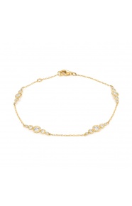 Pulsera con motivo y cadena de oro amarillo de 18 Kt con diamantes de 0,65 ct