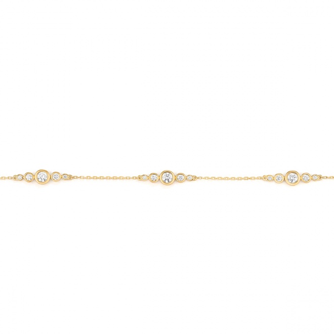 Pulsera con motivo y cadena de oro amarillo de 18 Kt con diamantes de 0,65 ct