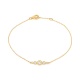 Pulsera con motivo y cadena de oro amarillo de 18 Kt con diamantes de 0,17 ct