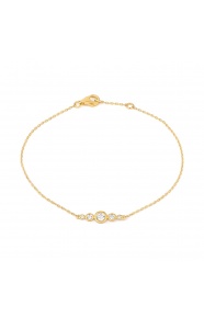 Pulsera con motivo y cadena de oro amarillo de 18 Kt con diamantes de 0,17 ct