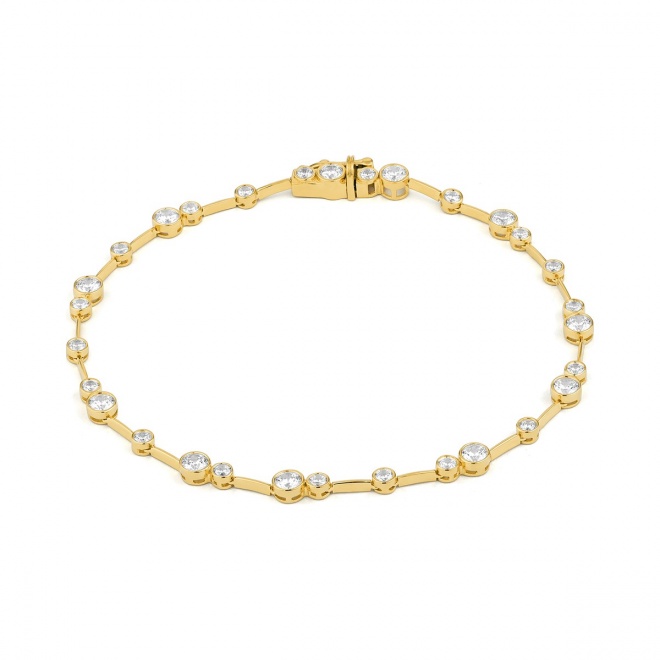 Pulsera de oro amarillo de 18 Kt con diamantes de 1,85 ct