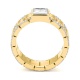 Anillo de oro de 18 Kt con diamantes talla princesa de 0,45 ct