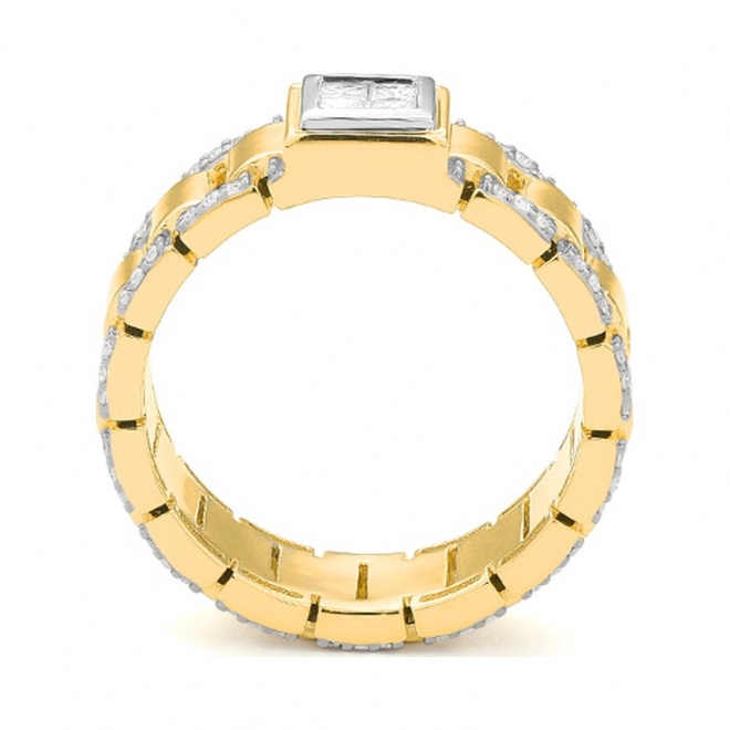 Anillo de oro de 18 Kt con diamantes talla princesa de 0,45 ct