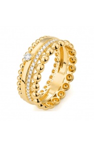 Anillo de oro amarillo de 18 Kt con diamantes de 0,16 ct