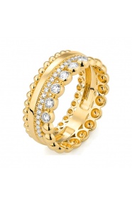Anillo de oro amarillo de 18 Kt con diamantes de 0,34 ct