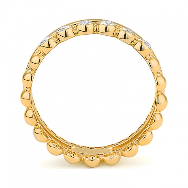 Anillo de oro amarillo de 18 Kt con diamantes de 0,34 ct