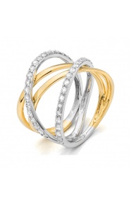 Anillo de oro de 18 Kt con diamantes de 0,75 ct