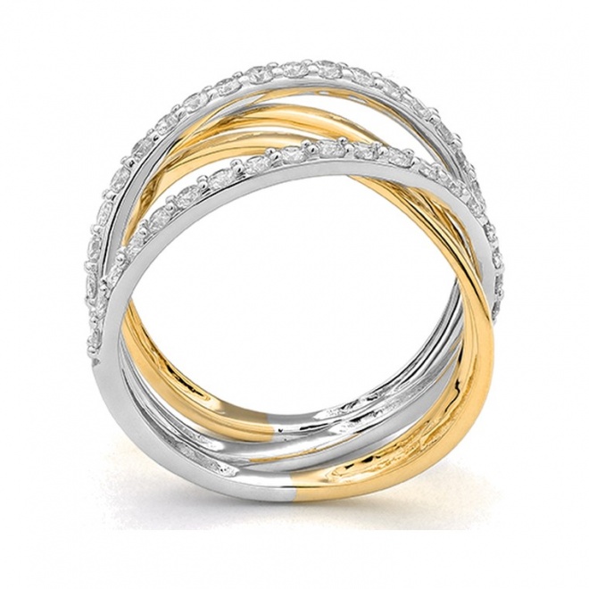 Anillo de oro de 18 Kt con diamantes de 0,75 ct