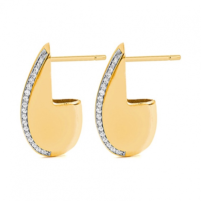 Pendientes de oro amarillo de 18 Kt con diamantes de 0,16 ct