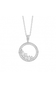Colgante de oro blanco de 18 Kt con diamantes de 0,70 ct