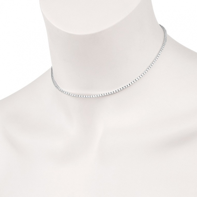 Collar Rivière de oro blanco de 18 Kt con diamantes de 1,25 a 4,00 ct