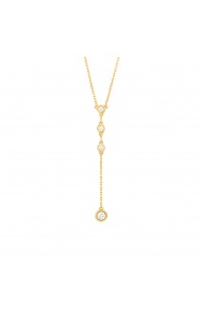 Collar Cadena con motivos de oro amarillo de 18 Kt con diamantes de 0,17 ct