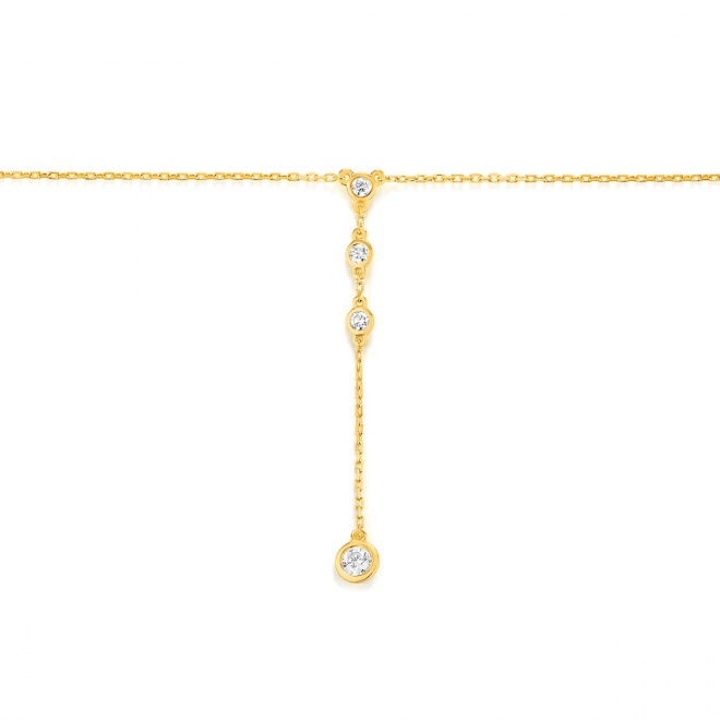 Collar Cadena con motivos de oro amarillo de 18 Kt con diamantes de 0,17 ct