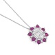 Colgante Rosetón de oro blanco de 18 Kt con piedra de color y diamantes de 1,24 ct
