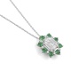 Colgante Rosetón de oro blanco de 18 Kt con esmeralda de 0,84 ct y diamantes de 0,85 ct