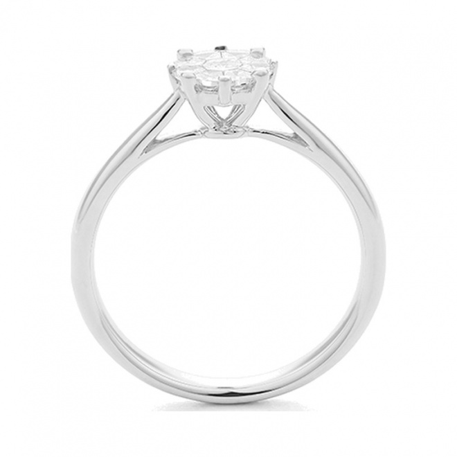 Anillo de oro blanco de 18 Kt