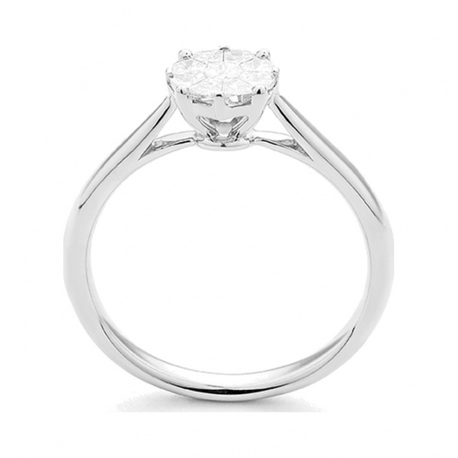 Anillo de oro blanco de 18 Kt