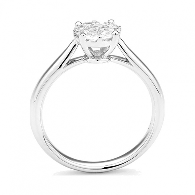 Anillo de oro blanco de 18 Kt