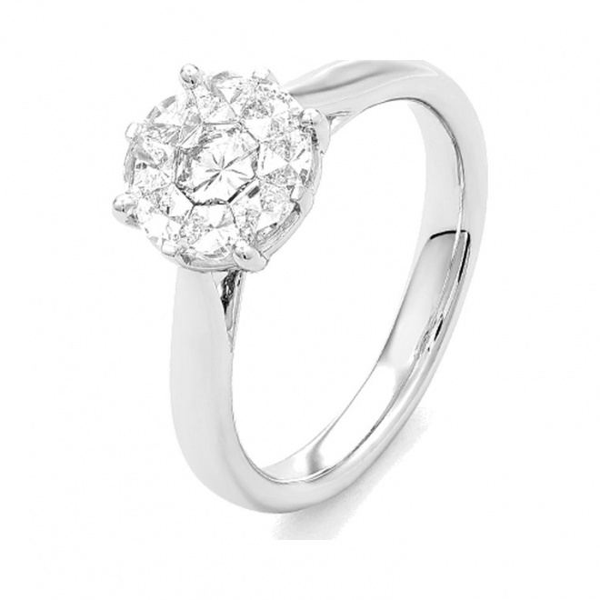 Anillo de oro blanco de 18 Kt