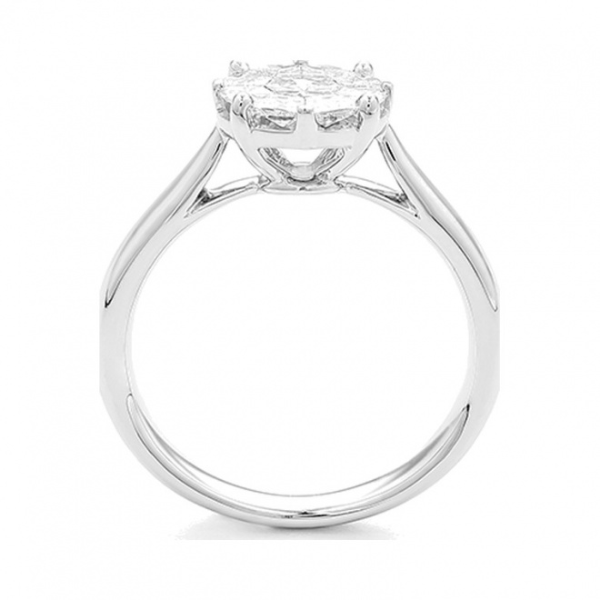 Anillo de oro blanco de 18 Kt