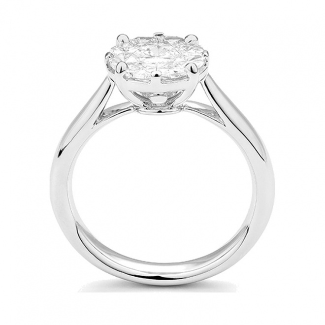 Anillo de oro blanco de 18 Kt