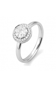 Anillo de oro blanco de 18 Kt con diamantes de 0,46 ct